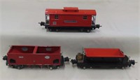 3- Lionel O Gauge Metal Train Cars