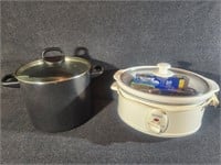 Crock pot by Doral Design, Revere ware soup pot