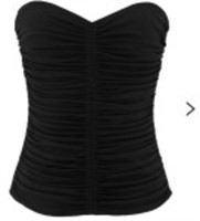 Saint Laurent ruched strapless top BLACK SIZE