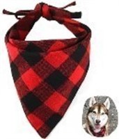 Dog Bandana Cotton Reversible Triangle Red Plaid