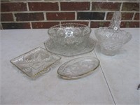 5 Pc Lot of Cut Glass & Crystal