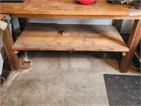 Wooden Work Bench with Outlet