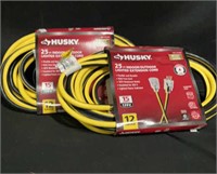 2- Husky 25ft Indoor/Outdoor Lighted Extension