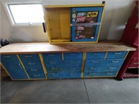 Large Metal Shop Bench and Cabinet