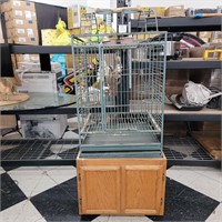 .Used Parrot Cage on Cabinet