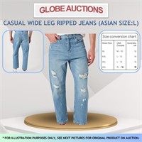 NEW CASUAL WIDE LEG RIPPED JEANS (ASIAN SIZE:L)