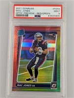 2021 Mac Jones Donruss Red/Green RC Prizm PSA 9