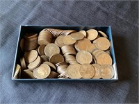 Box of Old 1 Penny Coins from England