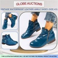 VINTAGE WATERPROOF LEATHER ANKLE SHOES (SIZE:43)