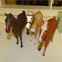 (3) Early Marx Plastic Toy Horses