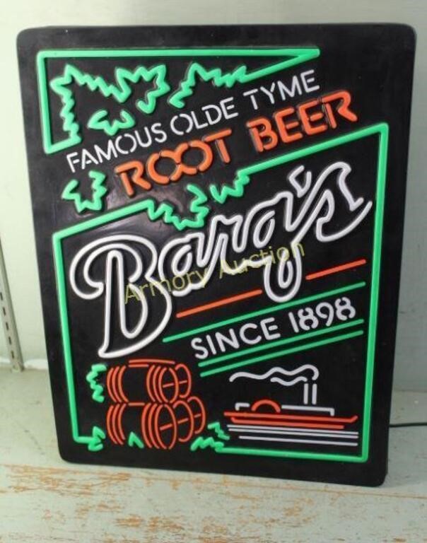 VINTAGE BARQS ROOT BEER LIGHTED SIGN