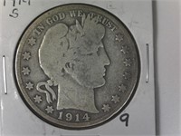 1914-S Barber Half Dollar