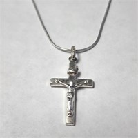 Silver Cross 16" Necklace