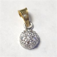 $800  18K Yellow And White Gold Cz 0.86G Pendant