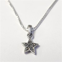 $120 Silver Marcasite Star 16" Necklace