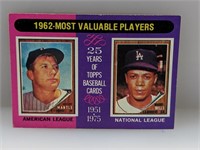 1975 Topps #200 1962 MVP's Mantle & Wills