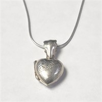 $60 Silver Locket 16" Necklace