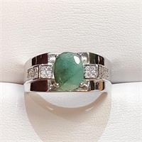 $300 Silver Emerald(3ct) Ring