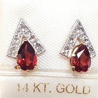 $320 14K  Garnet Earrings