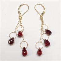 $1600 10K  Garnet(7ct) Earrings