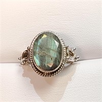 $160 Silver Labradorite Ring