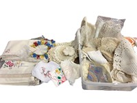 Lot of Various Doilies, Hand Stitched and