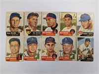 1953 Topps (10) Diff Cards "With High Number #222