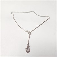 Silver Cz 10" Anklet