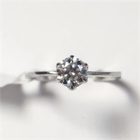 $1240 14K  White Moissanite Tests Like Diamond, Lo