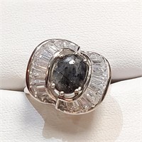 $70 Silver CZ Gemstone Ring