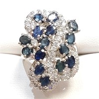 $160 Silver Sapphire Ring