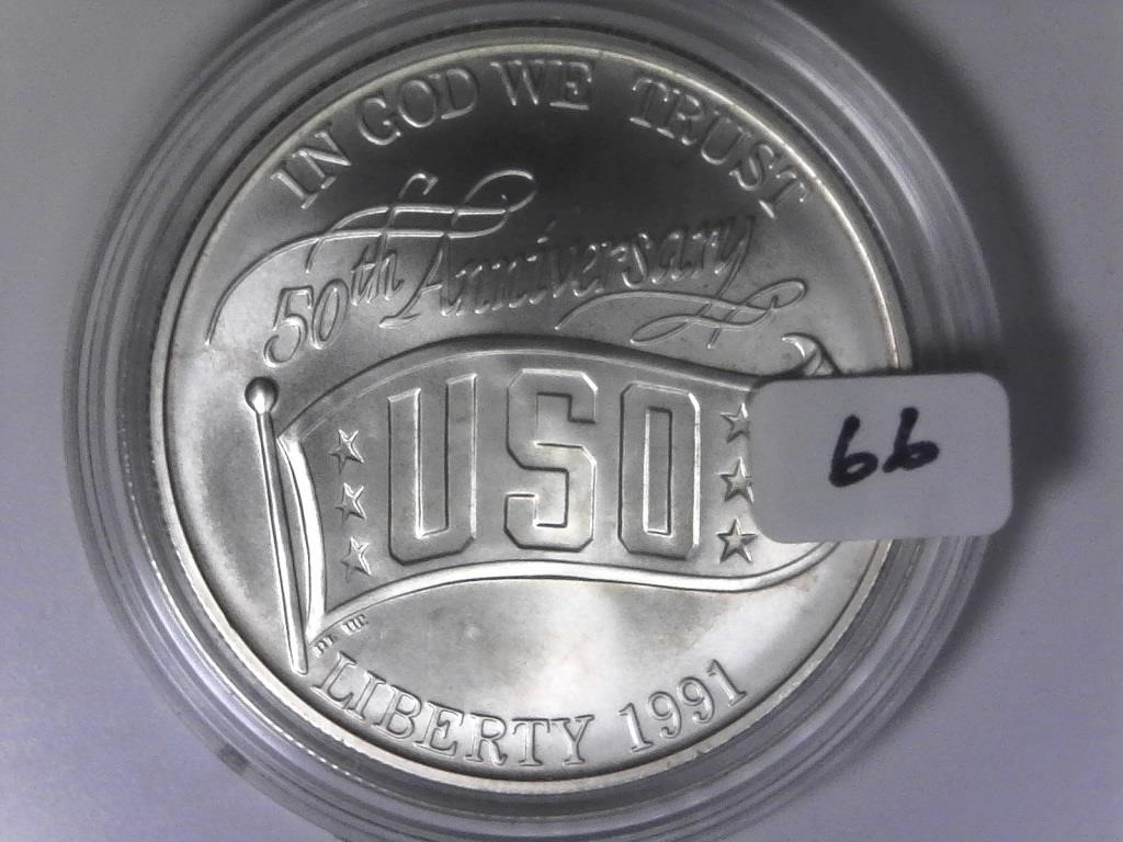 1991-D USO Commerative  Silver Dollar