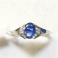 $1375 10K  Sapphire(0.8ct) Diamond(0.06ct) Ring