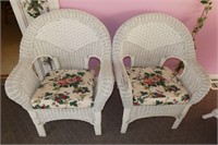 Pair of Wicker Patio Chairs