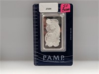 50G .999 Silver PAMP Bar
