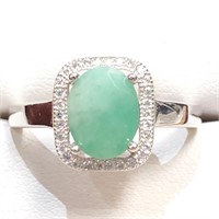 $240 Silver Emerald(2.6ct) CZ Ring