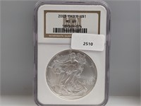 NGC 2003 MS69 1oz .999 Silv Eagle $1