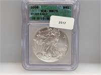 ICG 2006 MS70 1oz .999 Silv Eagle $1