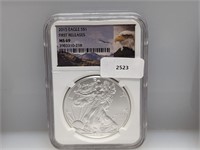 NGC 2015 MS69 1oz .999 Silv Eagle $1