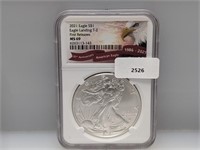 NGC 2021 MS69 1oz .999 Silv Eagle $1