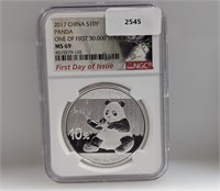 NGC 2017 MS69 1oz .999 Silv Panda