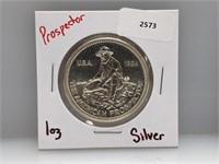 1oz .999 Silver Prospector Round