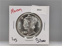 1oz .999 Silver Mercury Round