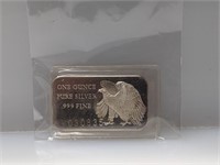 1oz .999 Silver Bicentennial Art Bar