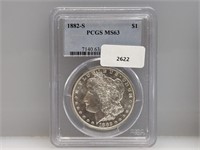 PCGS 1882-S MS63 90% Silv Morgan $1