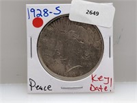 Key Date 1928-S 90% Silv Peace $1 Dollar