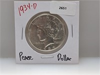 1934-D 90% Silv Peace $1 Dollar