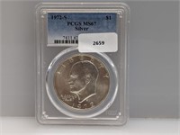 PCGS 1972-S MS67 40% Silv Ike $1