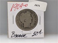 1909-O 90% Silv Barber Half $1