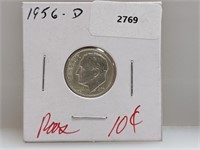 1956-D 90% Silv Roos Dime Ten Cents